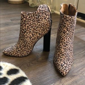 Cheetah print booties